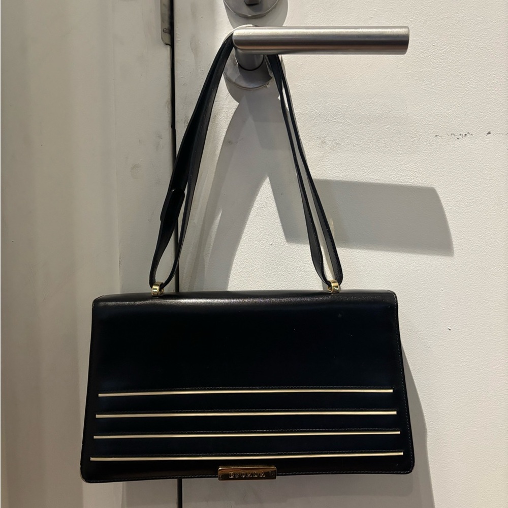 Elegant Black Handbag, vintage Escada